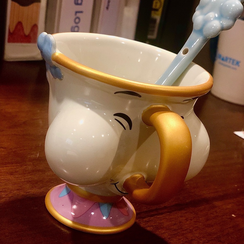Beauty and the Beast “Chip” tea cup with spoon.